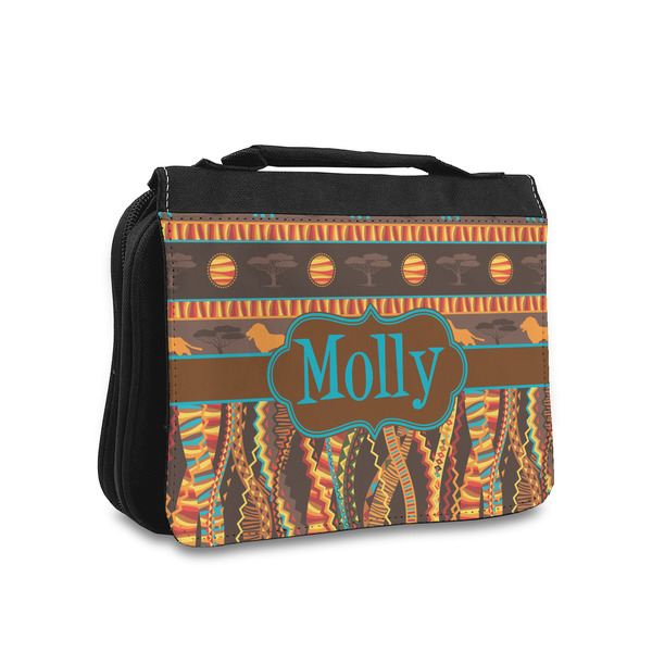 Custom African Lions & Elephants Toiletry Bag - Small (Personalized)