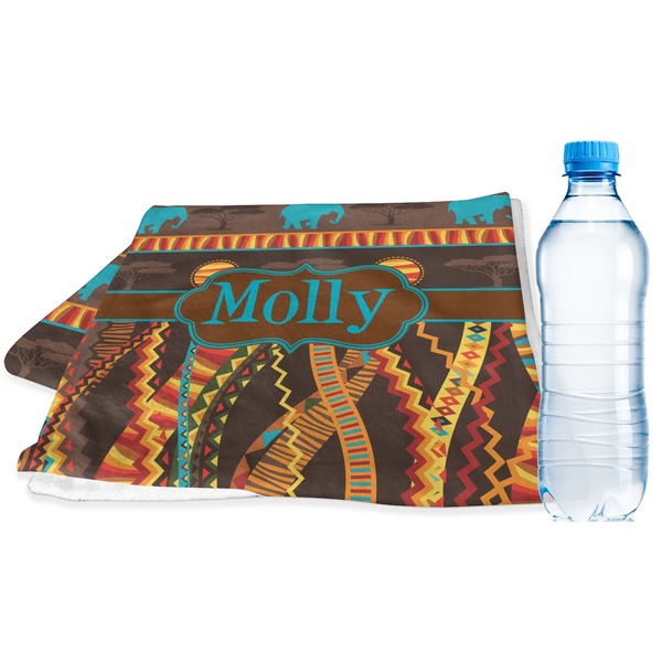 Custom African Lions & Elephants Sports & Fitness Towel (Personalized)