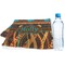 African Lions & Elephants Sports Towel Folded with Water Bottle