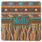 African Lions & Elephants Square Rubber Backed Coaster (Personalized)