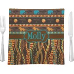 African Lions & Elephants 9.5" Glass Square Lunch / Dinner Plate- Single or Set of 4 (Personalized)