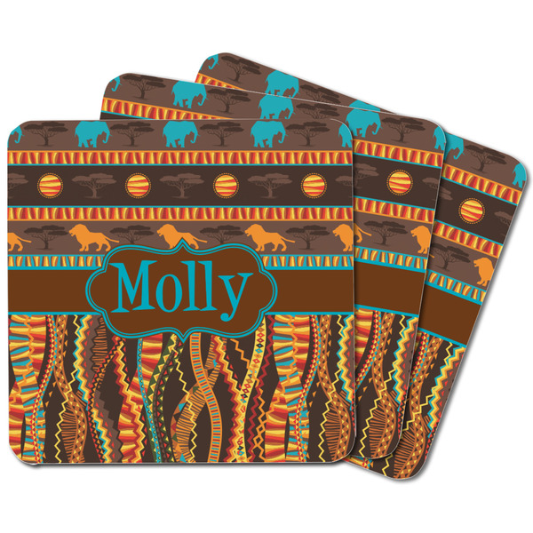 African Lions & Elephants Square Fridge Magnet - MAIN