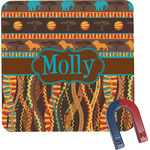 African Lions & Elephants Square Fridge Magnet (Personalized)