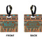 African Lions & Elephants Square Luggage Tag (Front + Back)