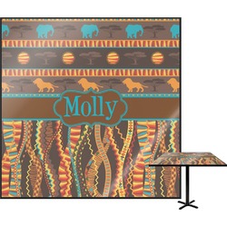 African Lions & Elephants Square Table Top (Personalized)