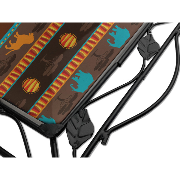 African Lions & Elephants Square Trivet - Detail