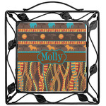 African Lions & Elephants Square Trivet (Personalized)