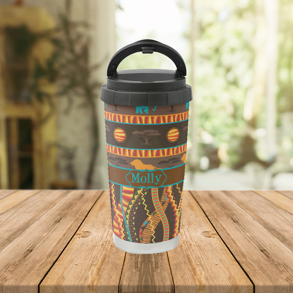 African Lions & Elephants Stainless Steel Travel Cup Lifestyle