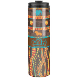 African Lions & Elephants Stainless Steel Skinny Tumbler - 20 oz (Personalized)