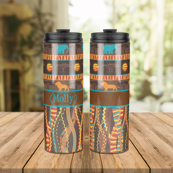 African Lions & Elephants Stainless Steel Tumbler - Lifestyle