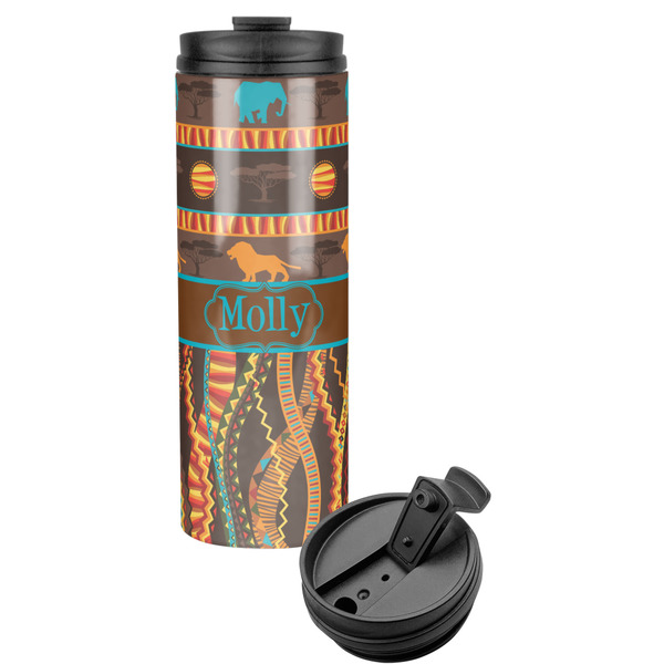 Custom African Lions & Elephants Stainless Steel Skinny Tumbler (Personalized)