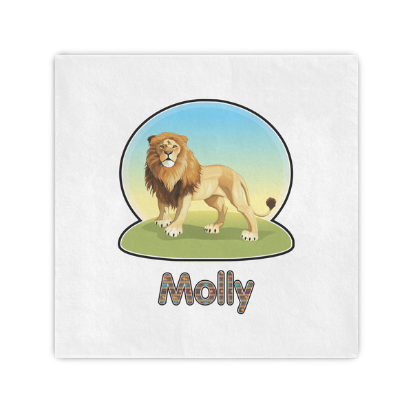 Custom African Lions & Elephants Cocktail Napkins (Personalized)