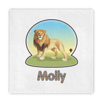 African Lions & Elephants Decorative Paper Napkins (Personalized)