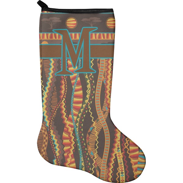 Custom African Lions & Elephants Holiday Stocking - Neoprene (Personalized)
