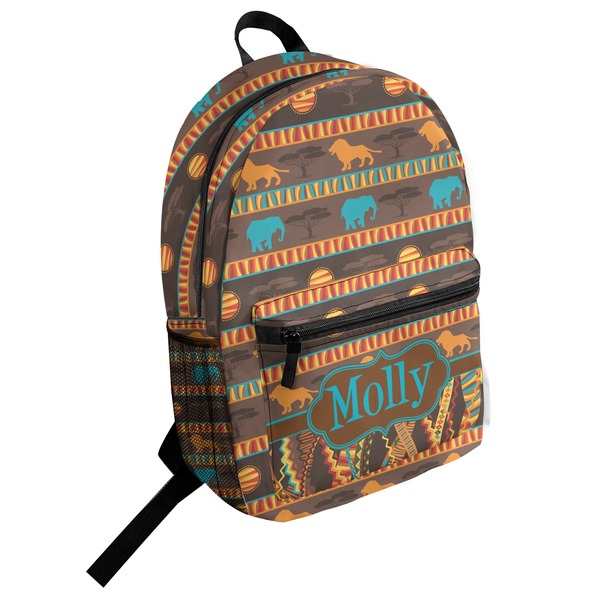 Custom African Lions & Elephants Student Backpack (Personalized)