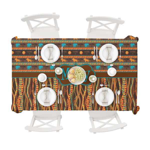 African Lions & Elephants Tablecloths (58"x102") - TOP VIEW