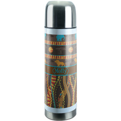 African Lions & Elephants Stainless Steel Thermos (Personalized)