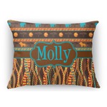 African Lions & Elephants Rectangular Throw Pillow Case (Personalized)