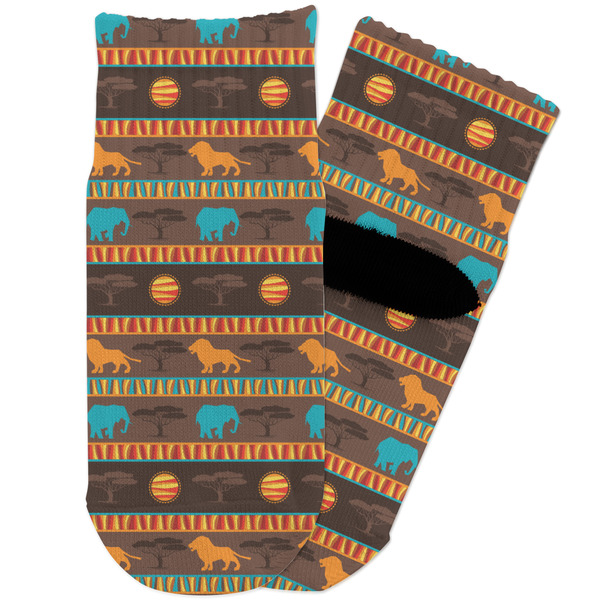 Custom African Lions & Elephants Toddler Ankle Socks