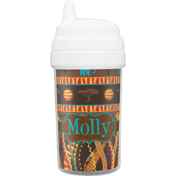 Custom African Lions & Elephants Toddler Sippy Cup (Personalized)