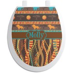 African Lions & Elephants Toilet Seat Decal (Personalized)