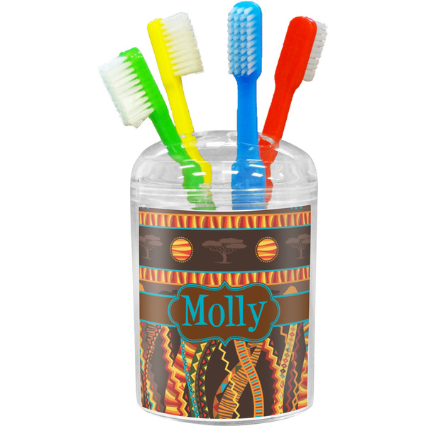 Custom African Lions & Elephants Toothbrush Holder (Personalized)