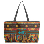 African Lions & Elephants Beach Totes Bag - w/ Black Handles (Personalized)