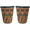 African Lions & Elephants Trash Can Black - Front and Back - Apvl