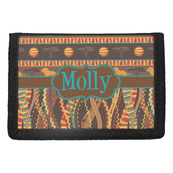 Custom African Lions & Elephants Trifold Wallet (Personalized)