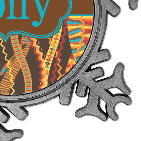 African Lions & Elephants Vintage Snowflake - Detail