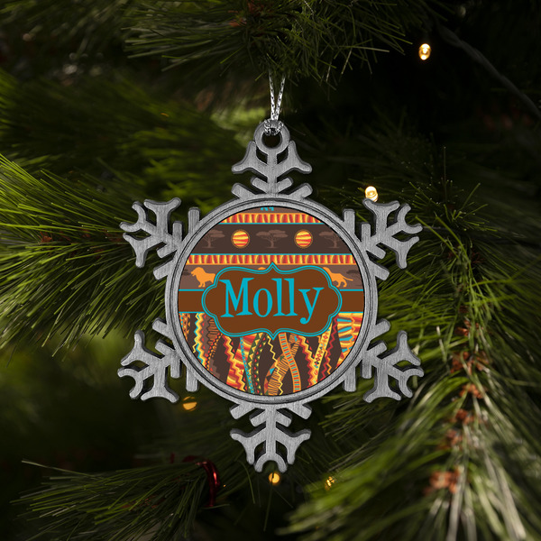 African Lions & Elephants Vintage Snowflake - (LIFESTYLE)