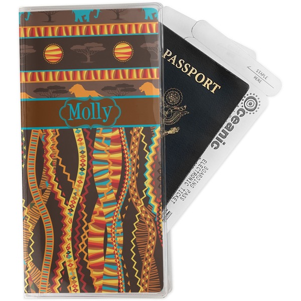 Custom African Lions & Elephants Travel Document Holder