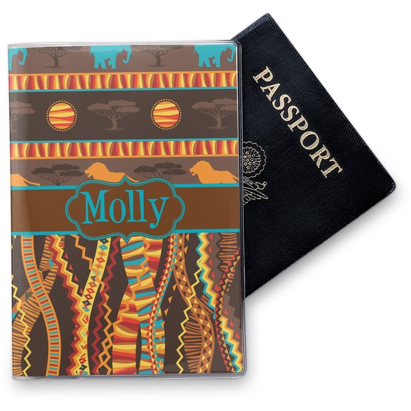 Custom African Lions & Elephants Vinyl Passport Holder (Personalized)