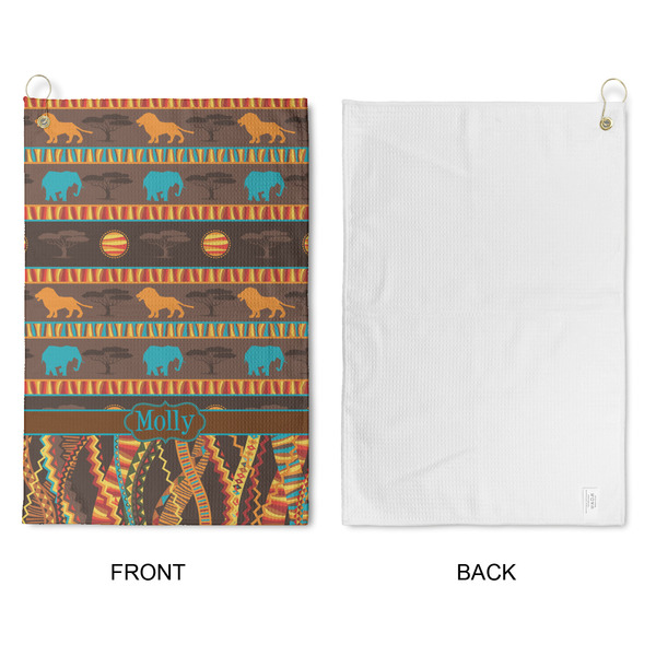 African Lions & Elephants Waffle Weave Golf Towel - Approval