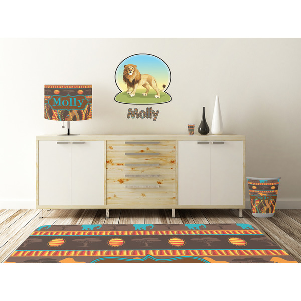 African Lions & Elephants Wall Graphic Decal Wooden Desk