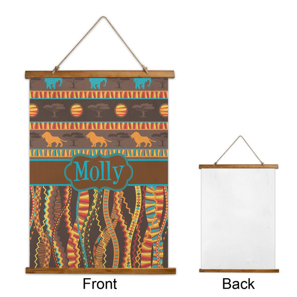 African Lions & Elephants Wall Hanging Tapestry - Portrait - APPROVAL