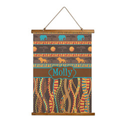 African Lions & Elephants Wall Hanging Tapestry - Tall (Personalized)