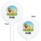 African Lions & Elephants White Plastic 5.5" Stir Stick - Double Sided - Round - Front & Back
