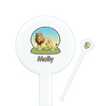 African Lions & Elephants Round Plastic Stir Sticks (Personalized)