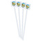 African Lions & Elephants White Plastic Stir Stick - Single Sided - Square - Front