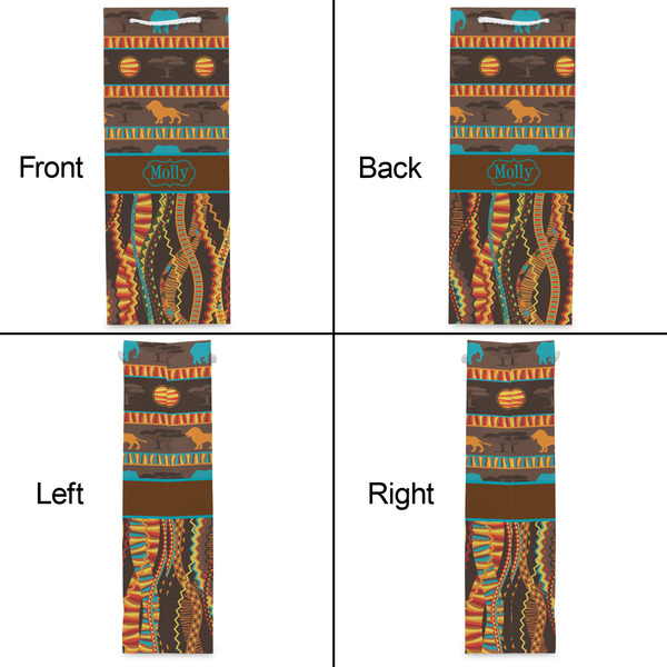 African Lions & Elephants Wine Gift Bag - Gloss - Approval