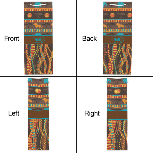 African Lions & Elephants Wine Gift Bag - Matte - Approval