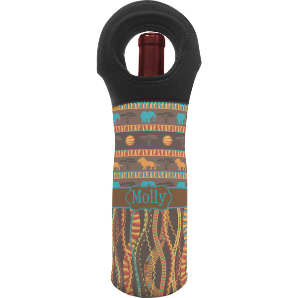 Custom African Lions & Elephants Wine Tote Bag (Personalized)