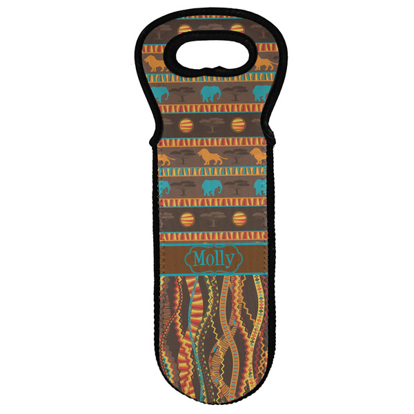 Custom African Lions & Elephants Wine Tote Bag (Personalized)