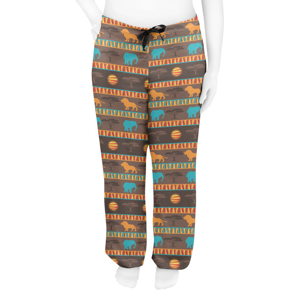 African Lions & Elephants Women's Pj on model - Front