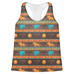 African Lions & Elephants Womens Racerback Tank Top - 2X Large