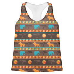 African Lions & Elephants Womens Racerback Tank Top - X Large