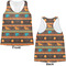 African Lions & Elephants Womens Racerback Tank Tops - Medium - Front and Back