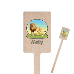 African Lions & Elephants 6.25" Rectangle Wooden Stir Sticks - Double Sided (Personalized)