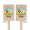 African Lions & Elephants Wooden 6.25" Stir Stick - Rectangular - Double Sided - Front & Back